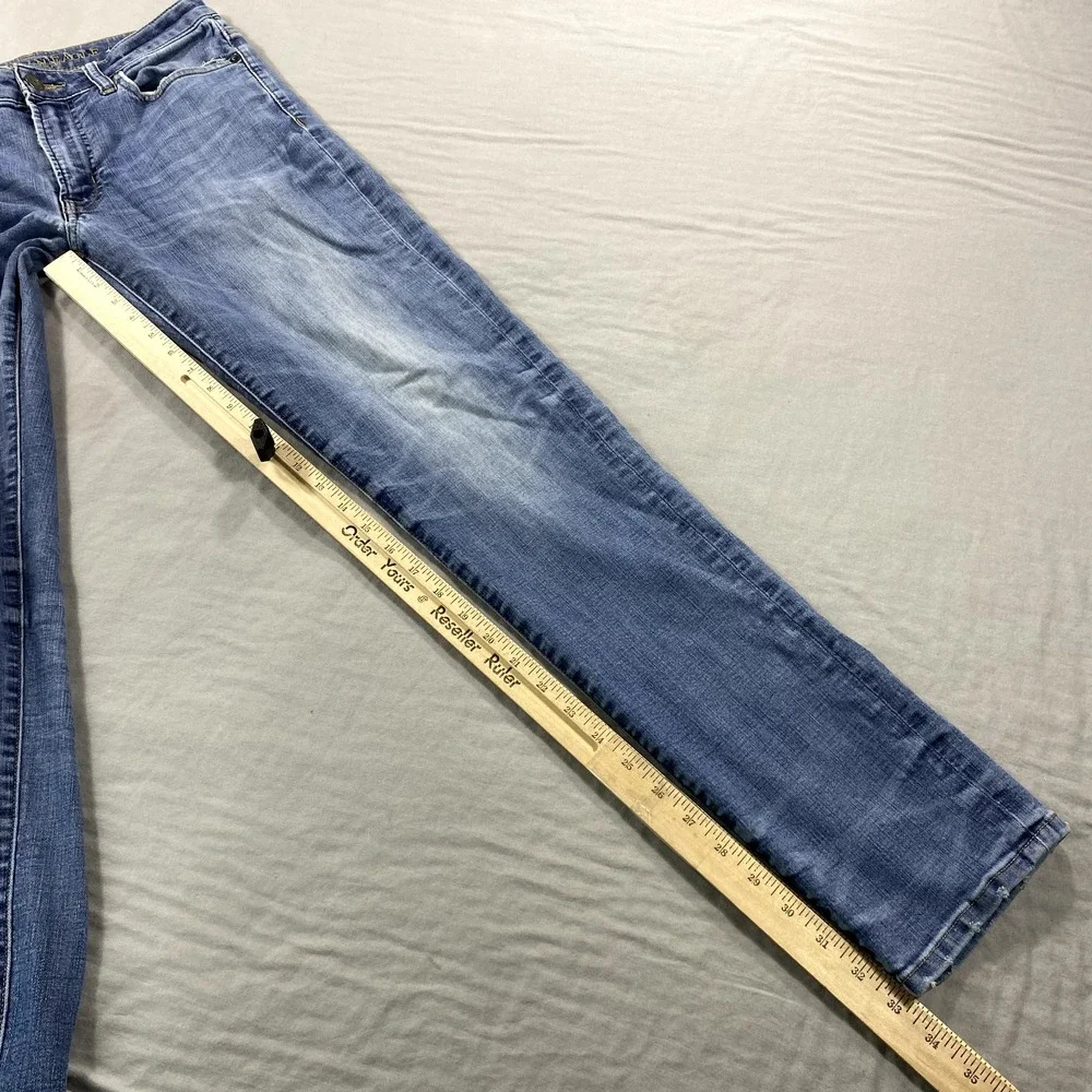 American Eagle Jeans Mens 30x33 Blue Denim Slim Extreme Flex Skinny Distressed ^